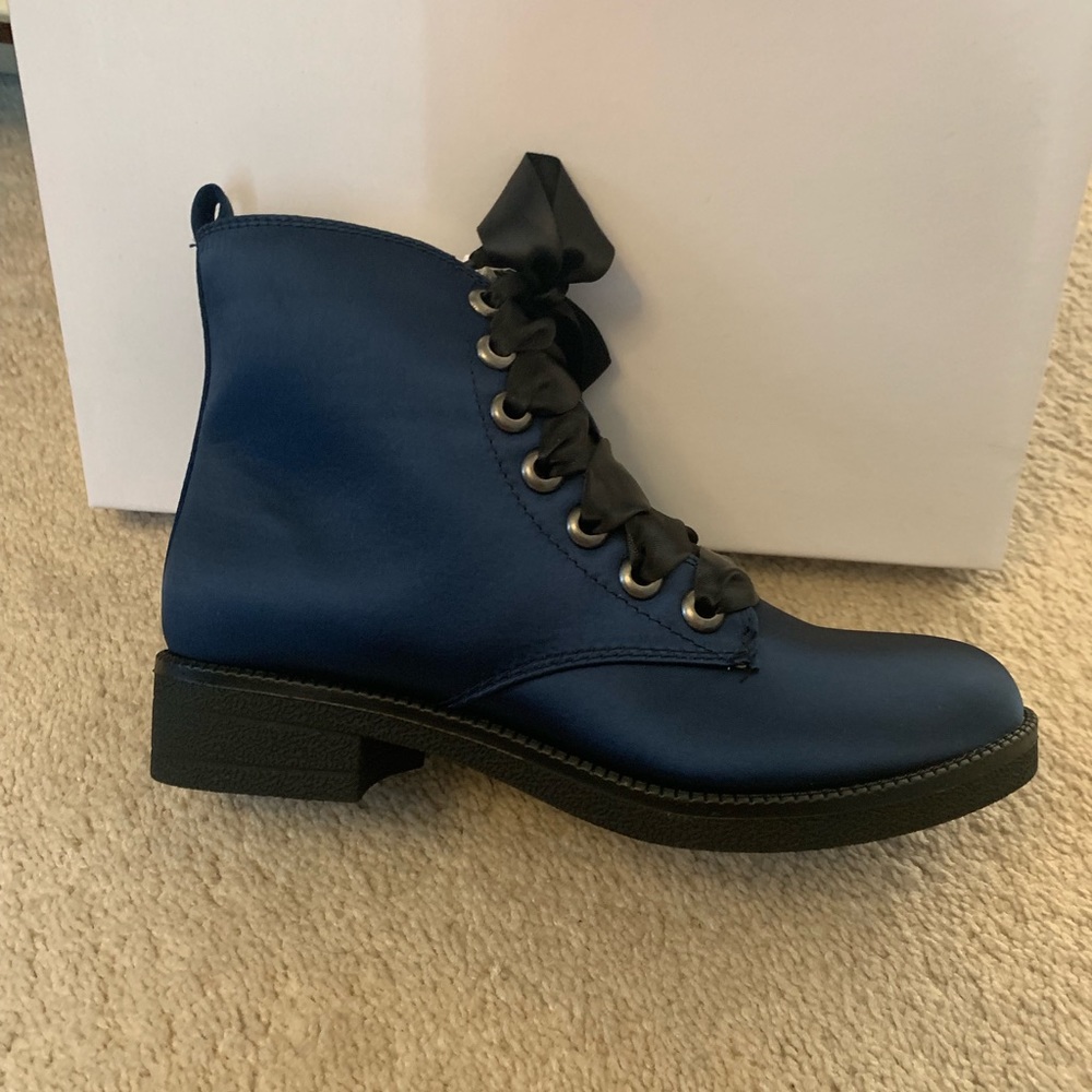 Blue ankle boots